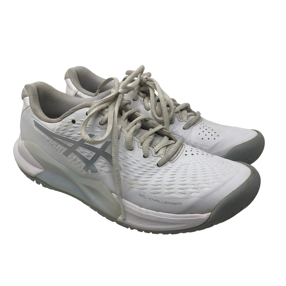 Asics Gel-Challenger 13 Tennis Shoes Womens 7.5 White Silver Breathable Workout